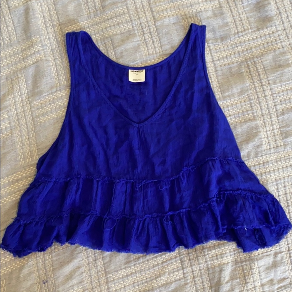 Blue Flowing Crop Top